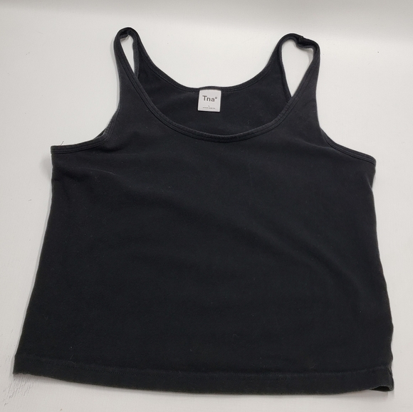 Tna Aritzia Black Women's Basic Cropped Tank Top Size Large Casual Athleisure - Picture 5 of 11